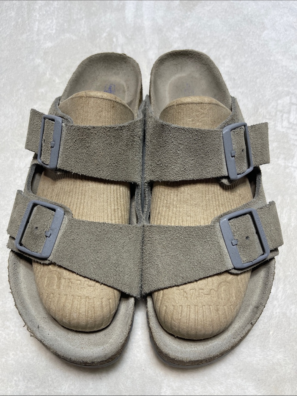 Birkenstock Suede Double-Strap Slide Sandals in Gray Size 40 Women’s